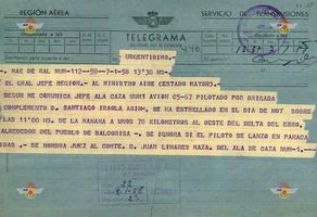 Telegrama al Estado Mayor del Aire